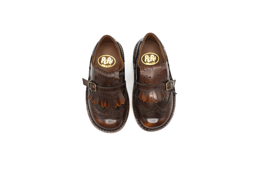 Pepe Brown Highshine Tassel Snap Shoe