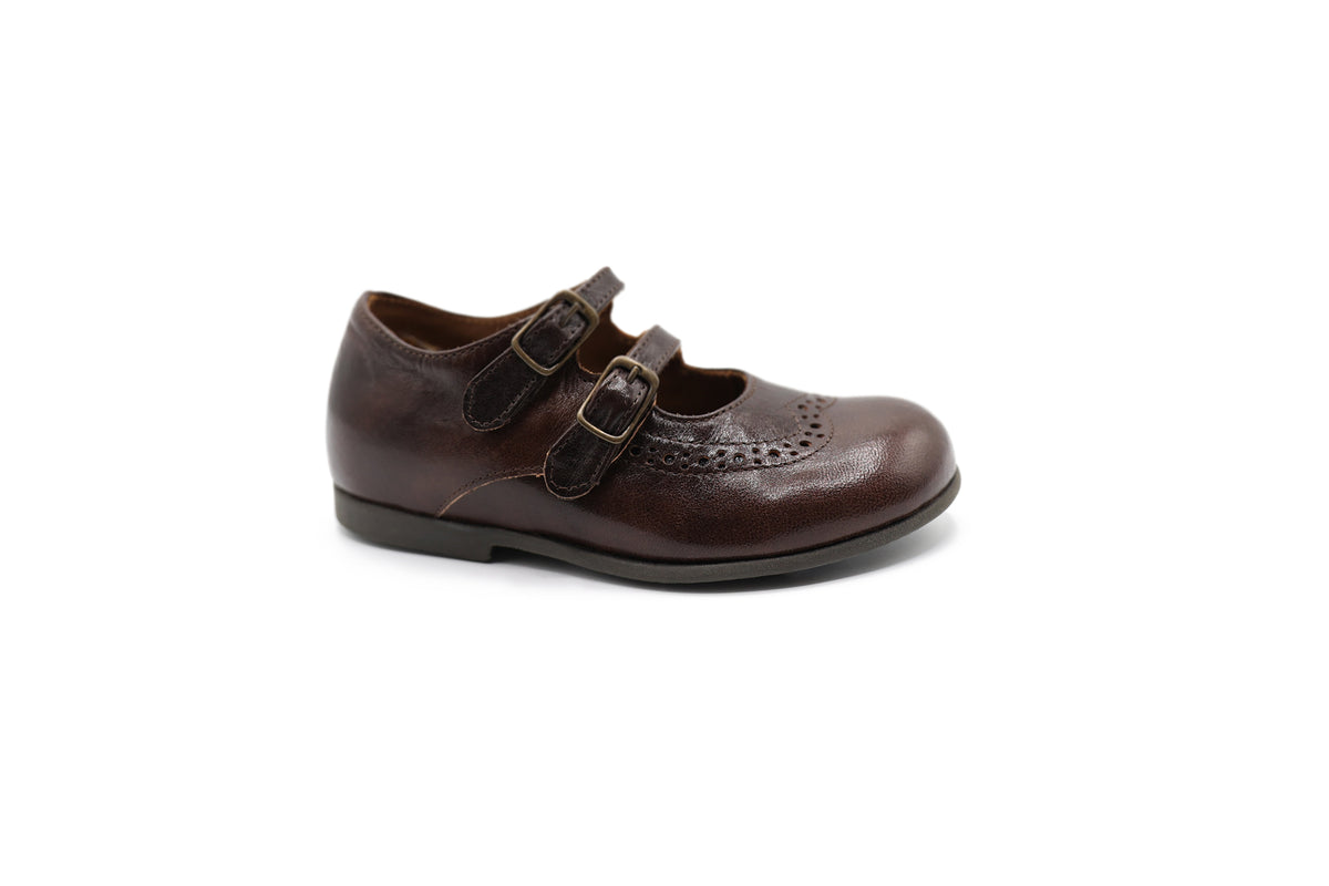 Pepe Brown Vintage Double Buckle Mary Jane