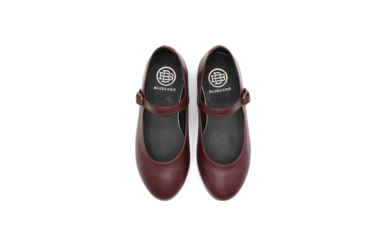 Blublonc Burgundy Buckle Mary Jane