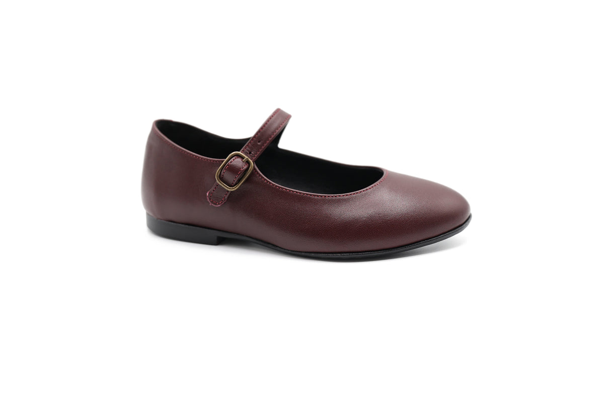 Blublonc Burgundy Buckle Mary Jane