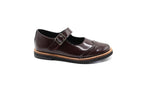Blublonc Burgundy Highshine Wingtip Mary Jane