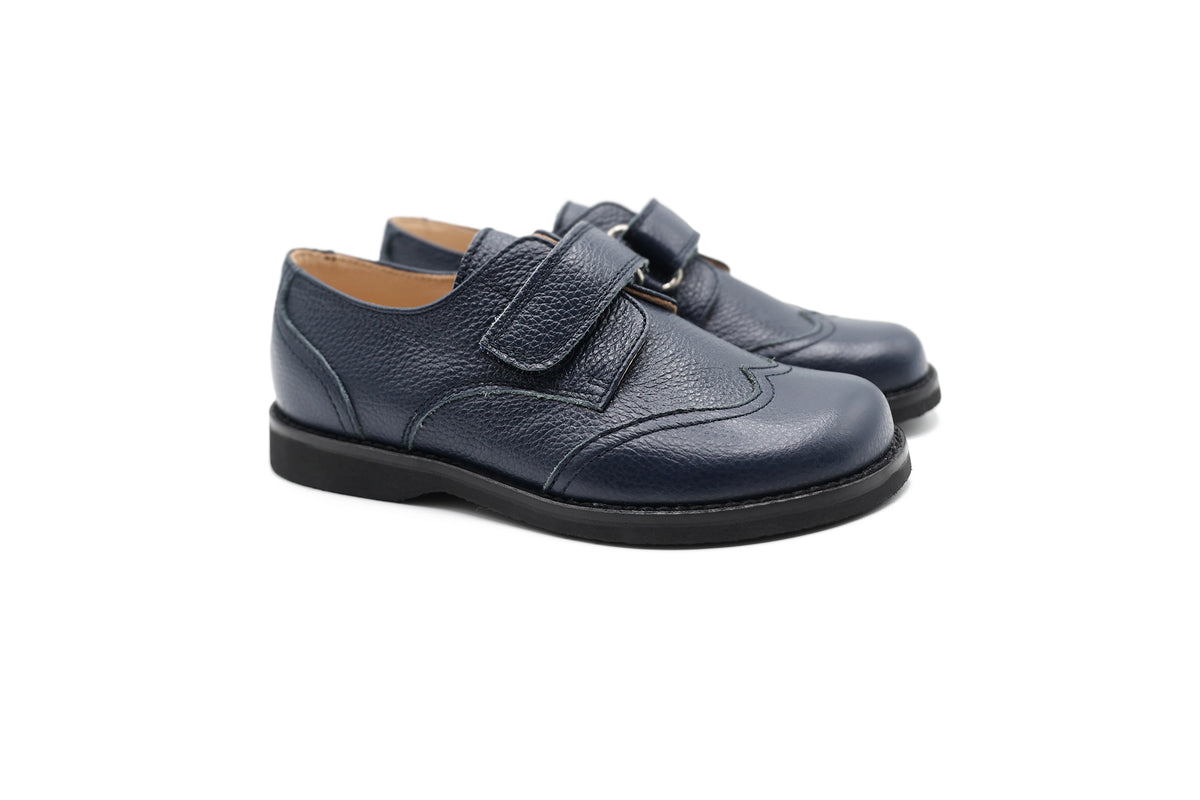 Beberlis Navy Wingtip Velcro Dress Shoe