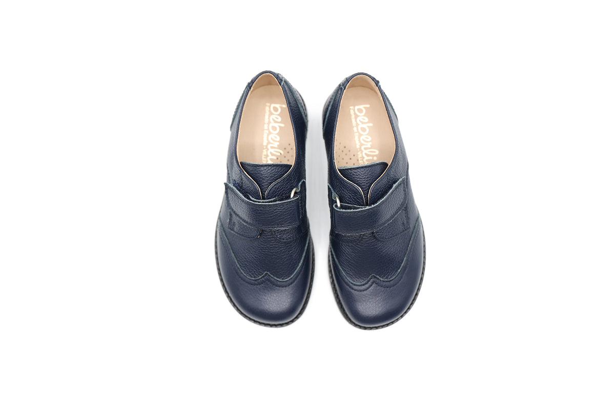 Beberlis Navy Wingtip Velcro Dress Shoe