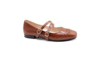 Beberlis Brown Double Strap Flat