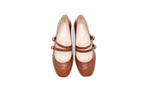 Beberlis Brown Double Strap Flat