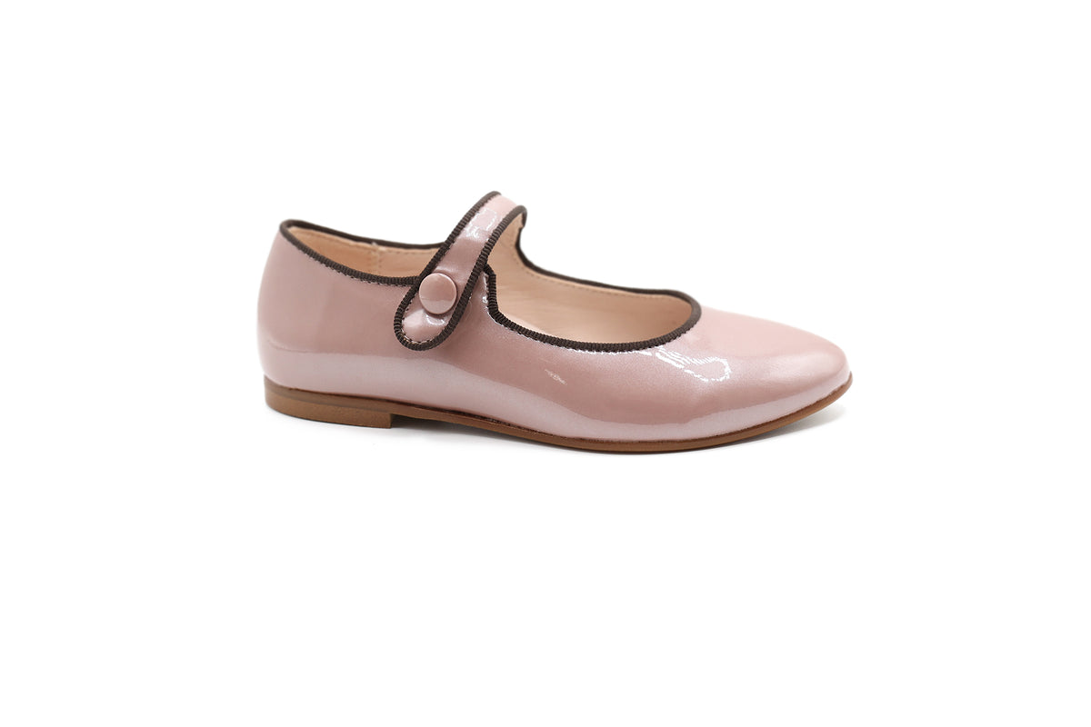 Beberlis Dusty Rose Patent Pointed Mary Jane
