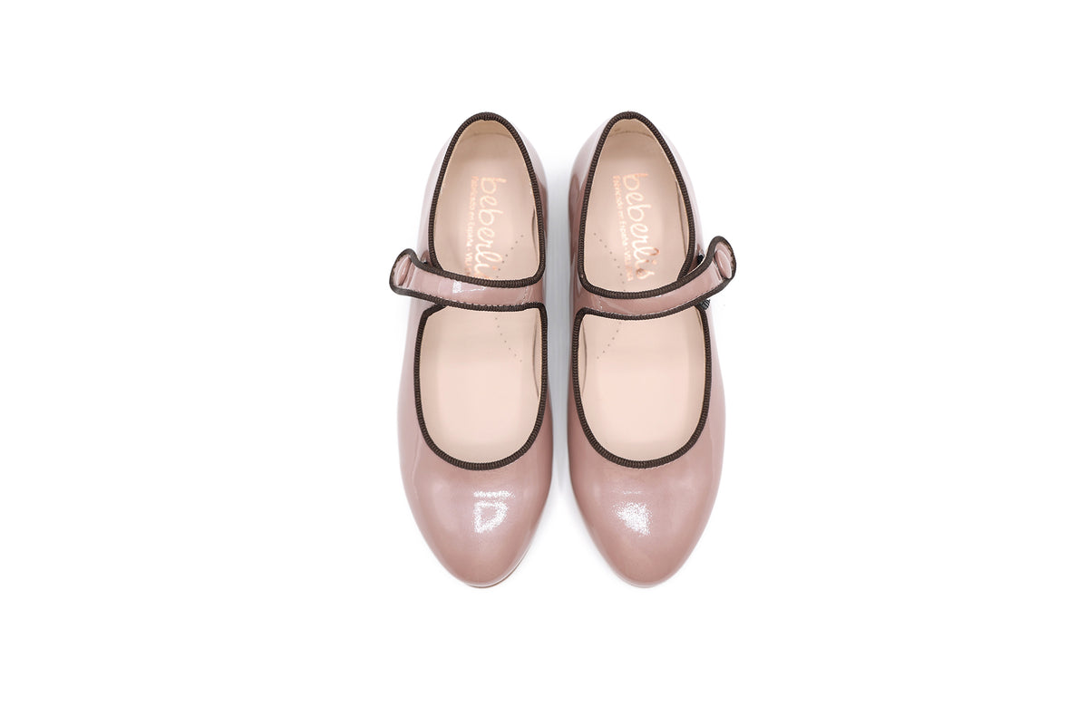Beberlis Dusty Rose Patent Pointed Mary Jane