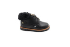 Emel Black Patent Fur Baby Bootie