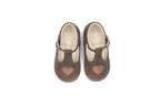 Emel Brown Cordoroy Heart Baby T-Strap