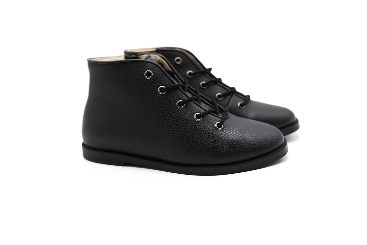 Boutaccelli Black Pebbled Lace Derna Bootie