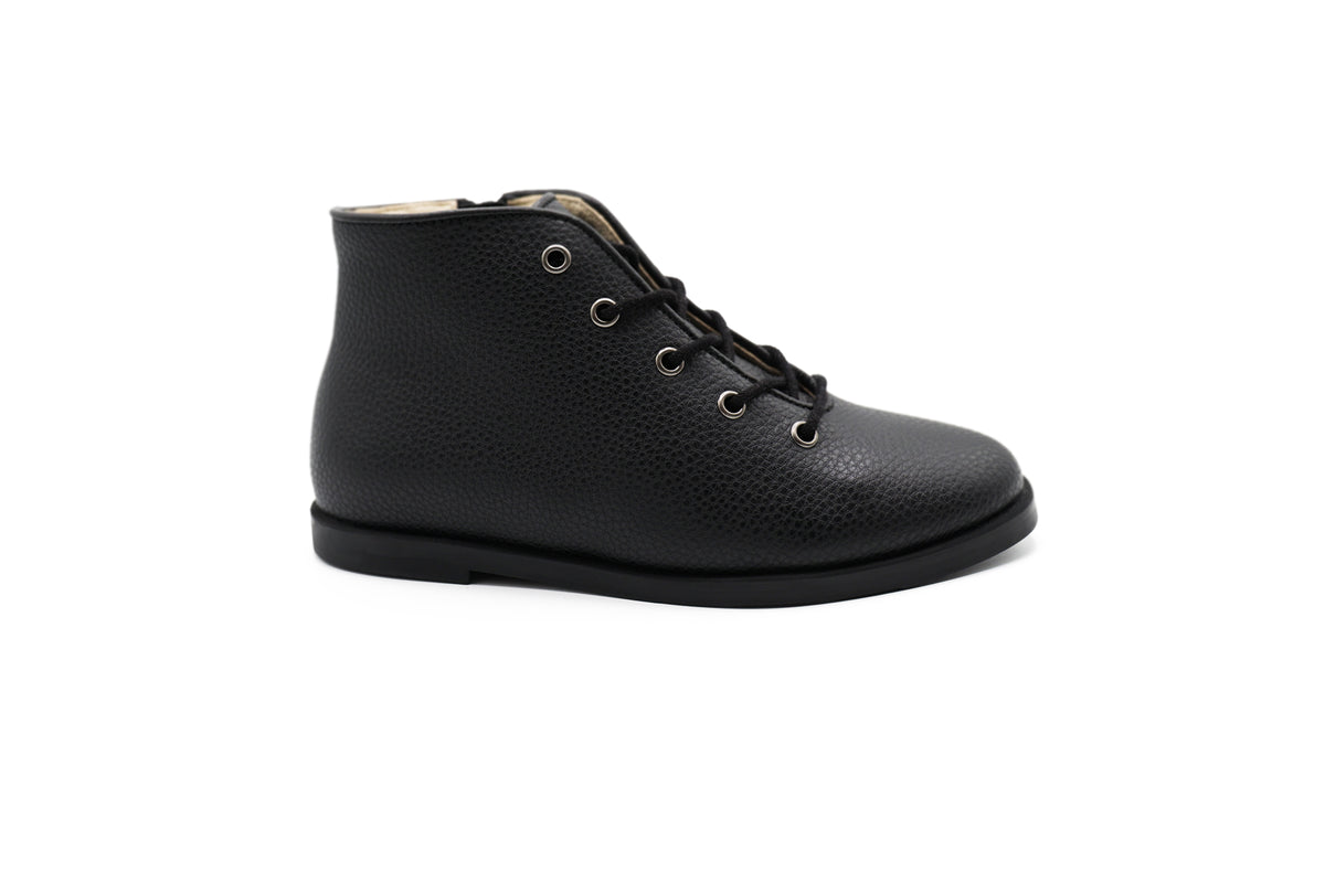 Boutaccelli Black Pebbled Lace Derna Bootie