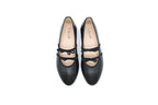 Lauve Black Double Bow Flat