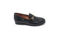 Atlanta Black With Gold Buckle Dress Shoe