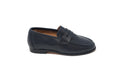 Porte Navy Pebbled Leather Dress Loafer