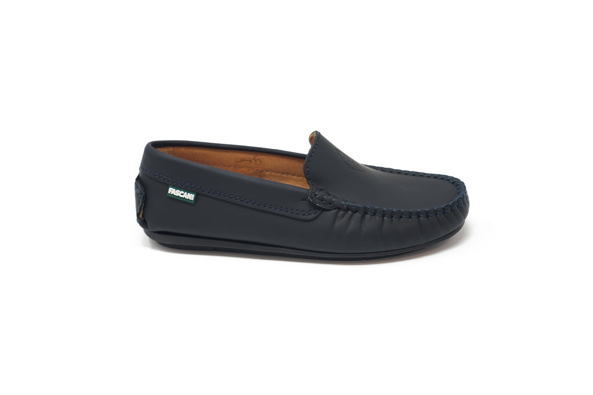 Fascani Dark Navy Emblem Loafer