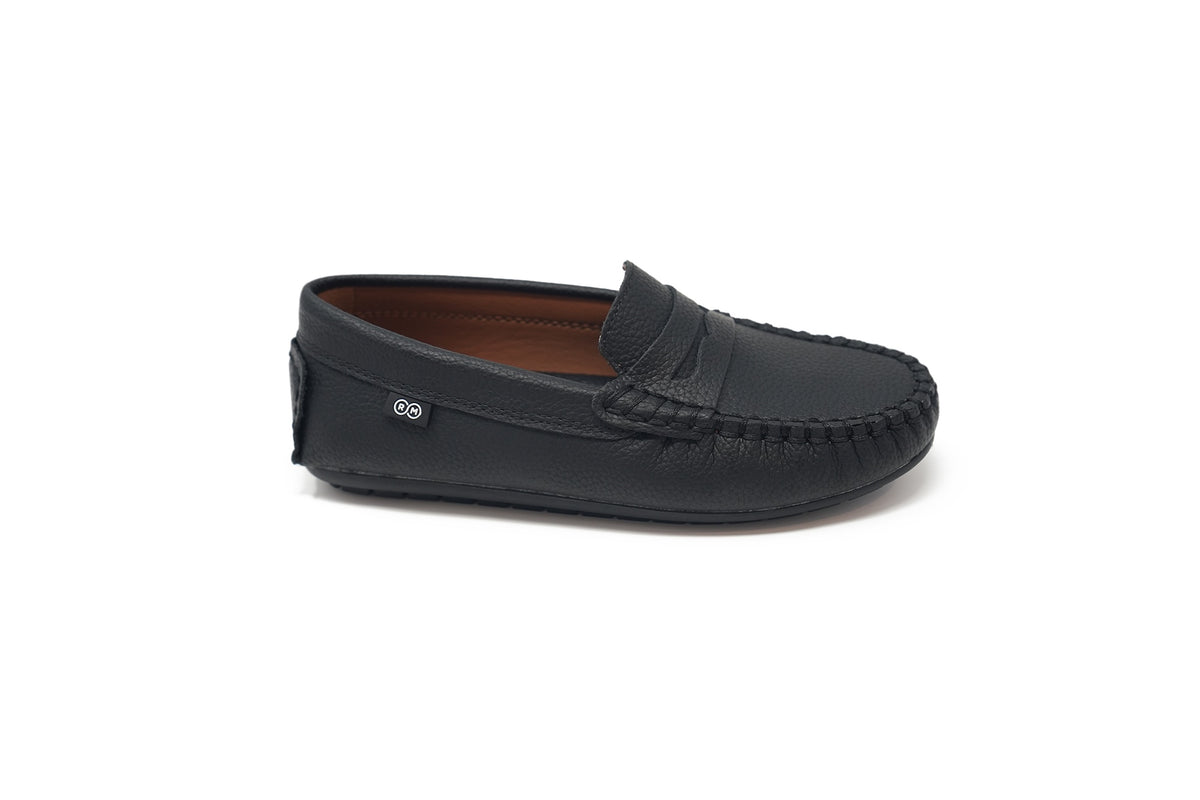 Ralph Miguel Black Pebbled Cosima Loafer