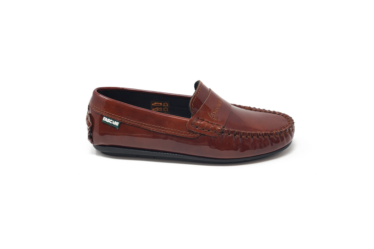 Fascani Mahogany Patent Loafer