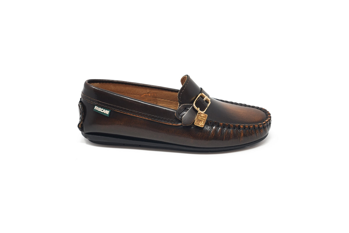 Fascani Brown Brushed Chain Loafer