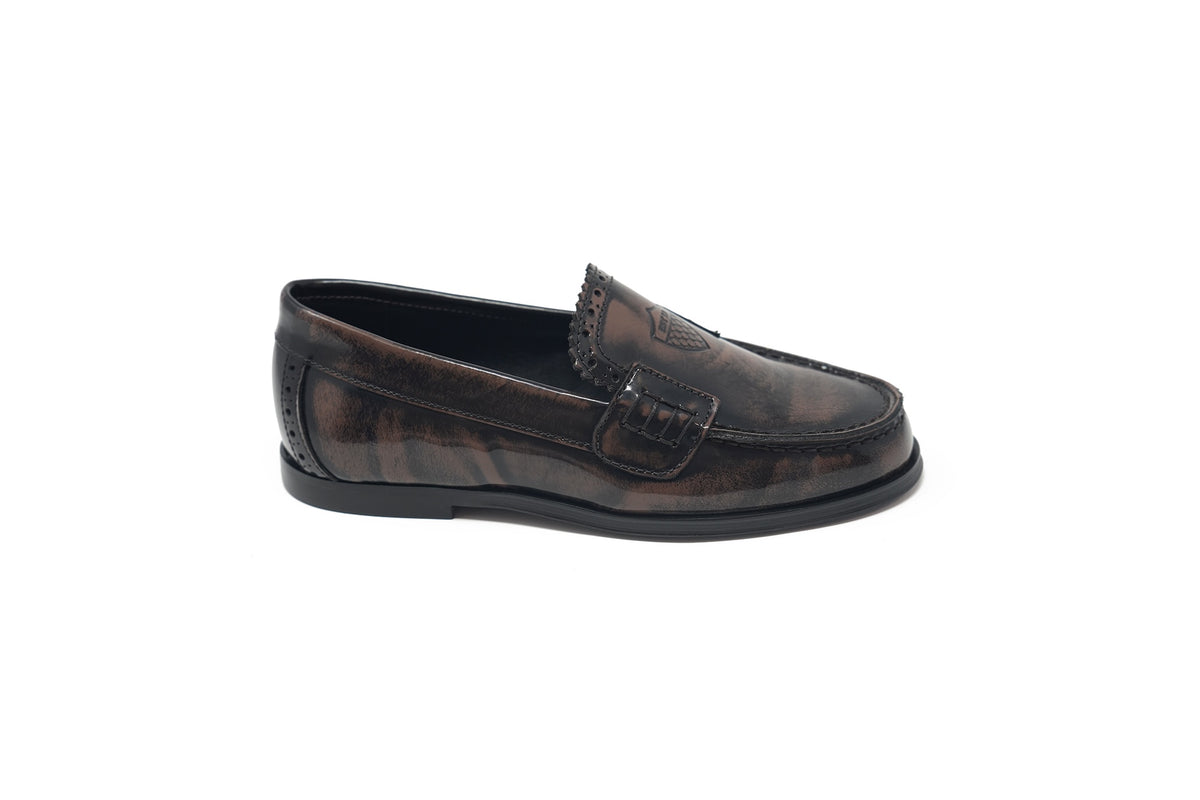 Lauve Brown Florentik Emblem Loafer