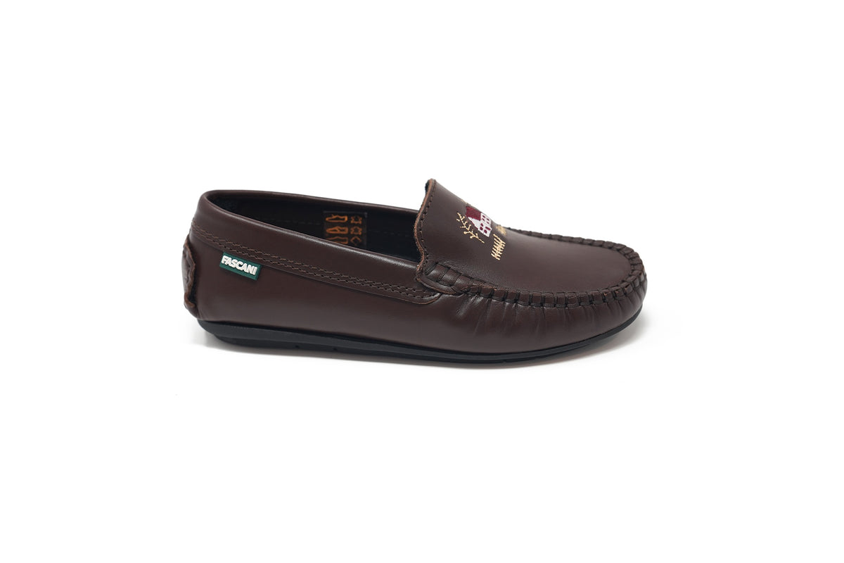 Fascani Brown Embroidered House Loafer