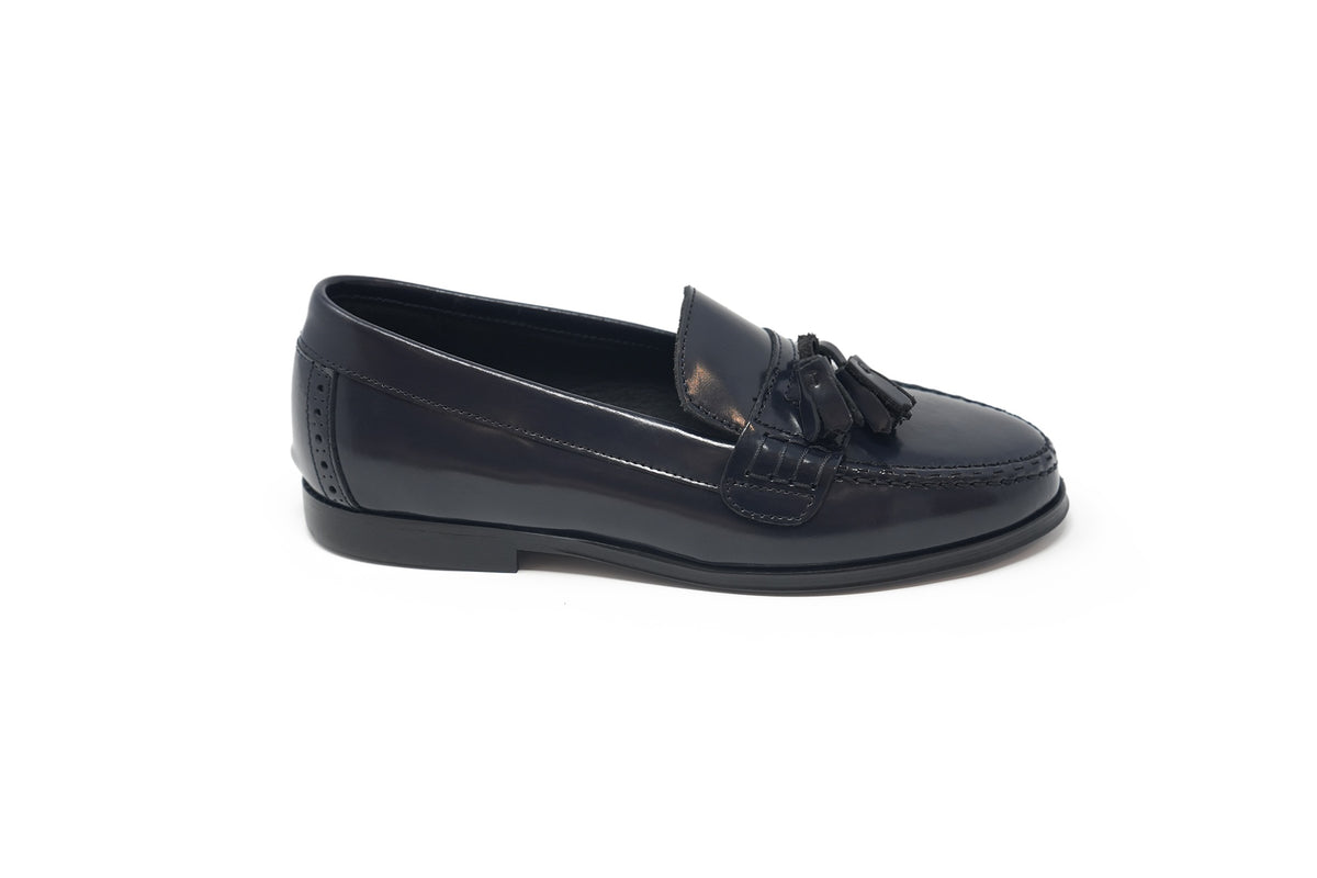 Lauve Navy Florentik Tassel Loafer
