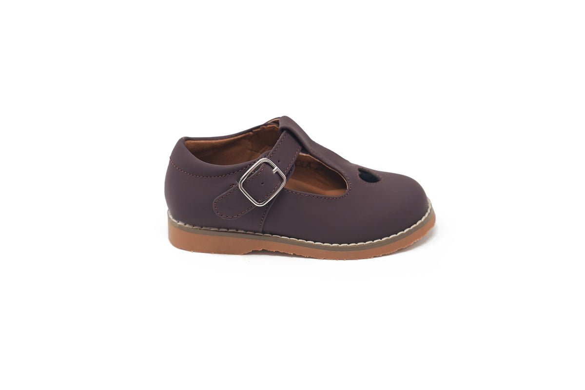 Ralph Miguel Plum Gum Heart Pola T-Strap
