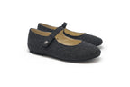 Boutacelli Charcoal Gray Flannel Dots Mary Jane