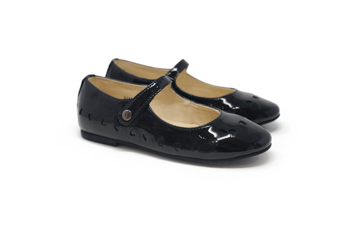 Boutaccelli Black Patent Heart Faye Mary Jane