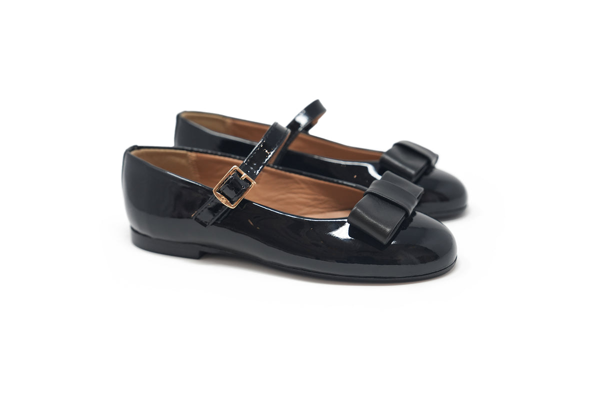 Papanatas Black Patent Bow Mary Jane