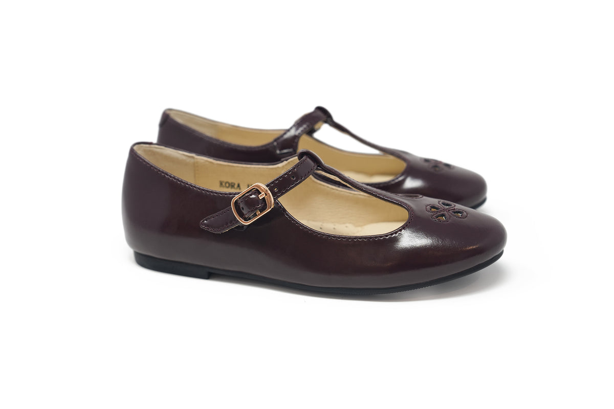 Boutaccelli Burgundy Perforated Kora T-Strap