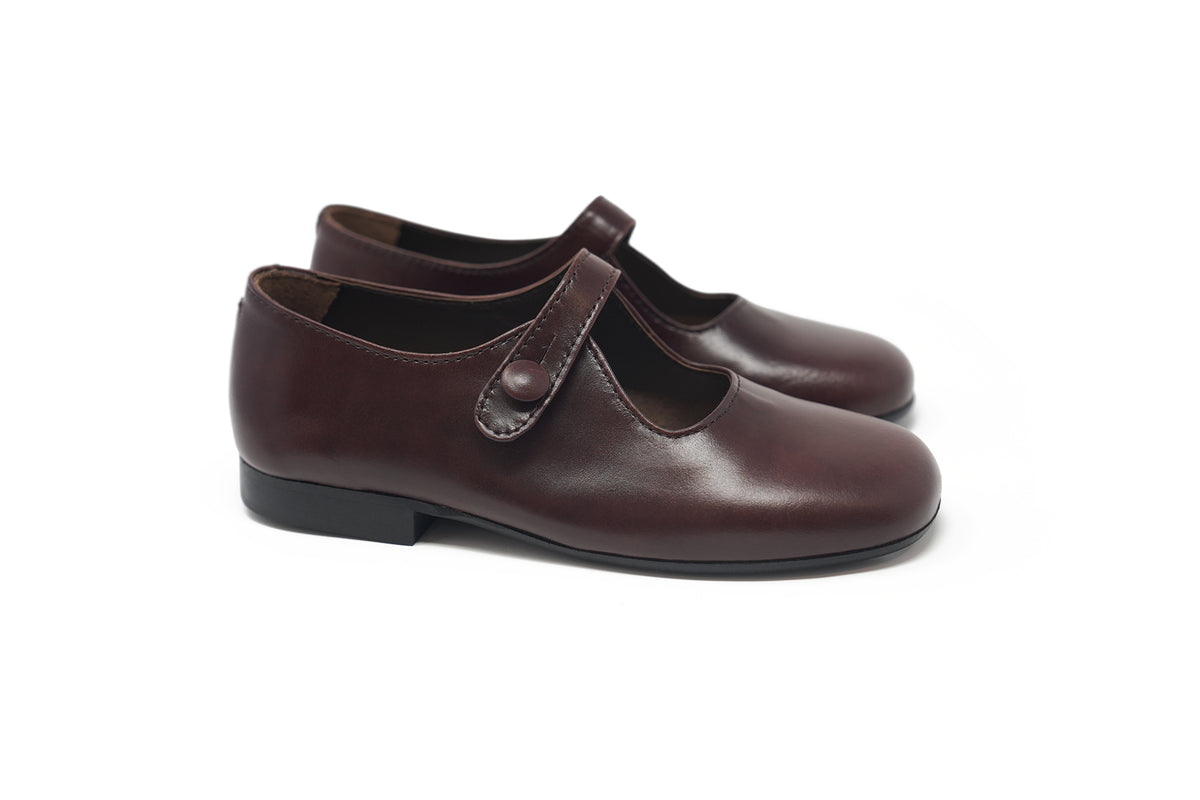 Papanatas Deep Maroon Button Mary Jane