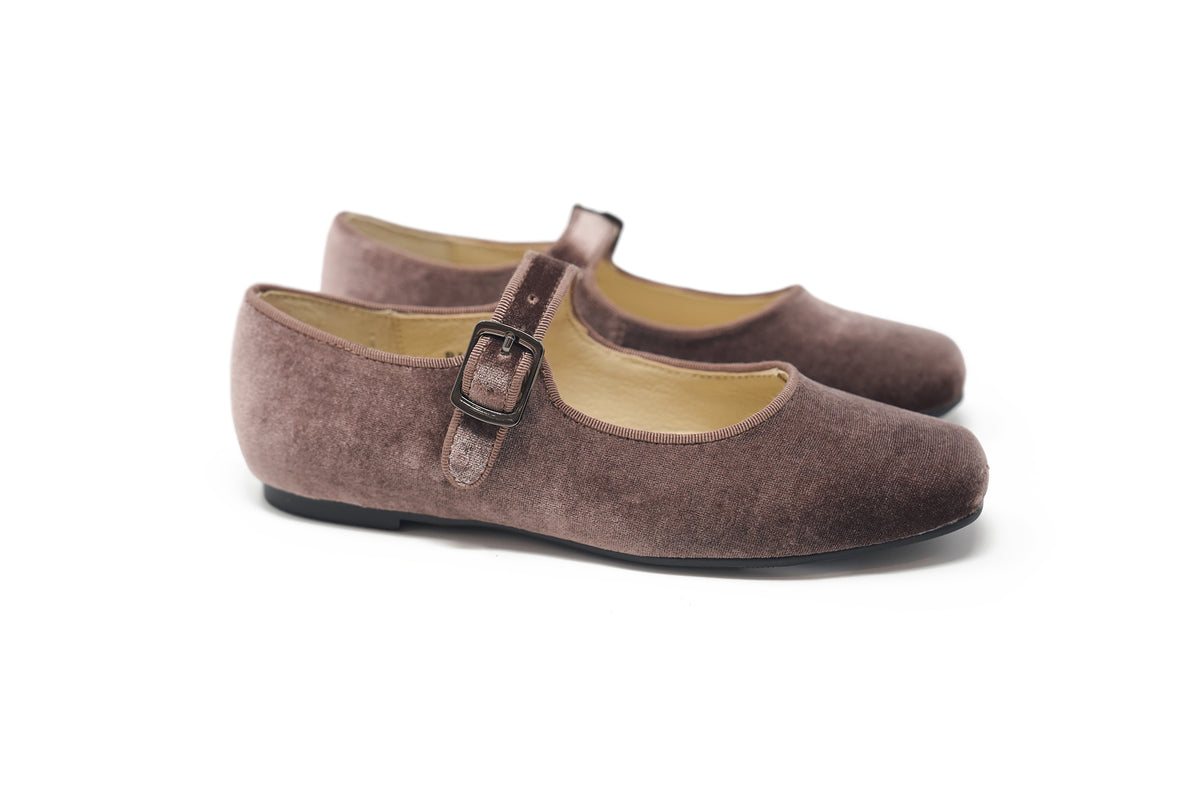 Boutaccelli Mauve Velvet Ritz Buckle Mary Jane