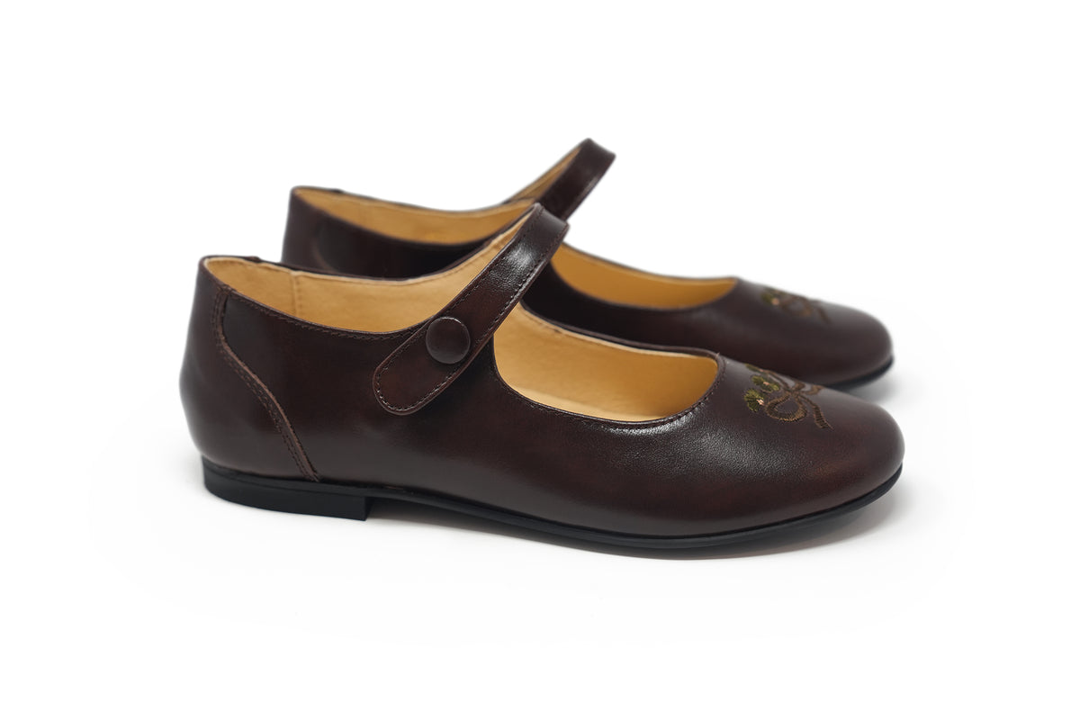 Andanines Brown Bow Mary Jane