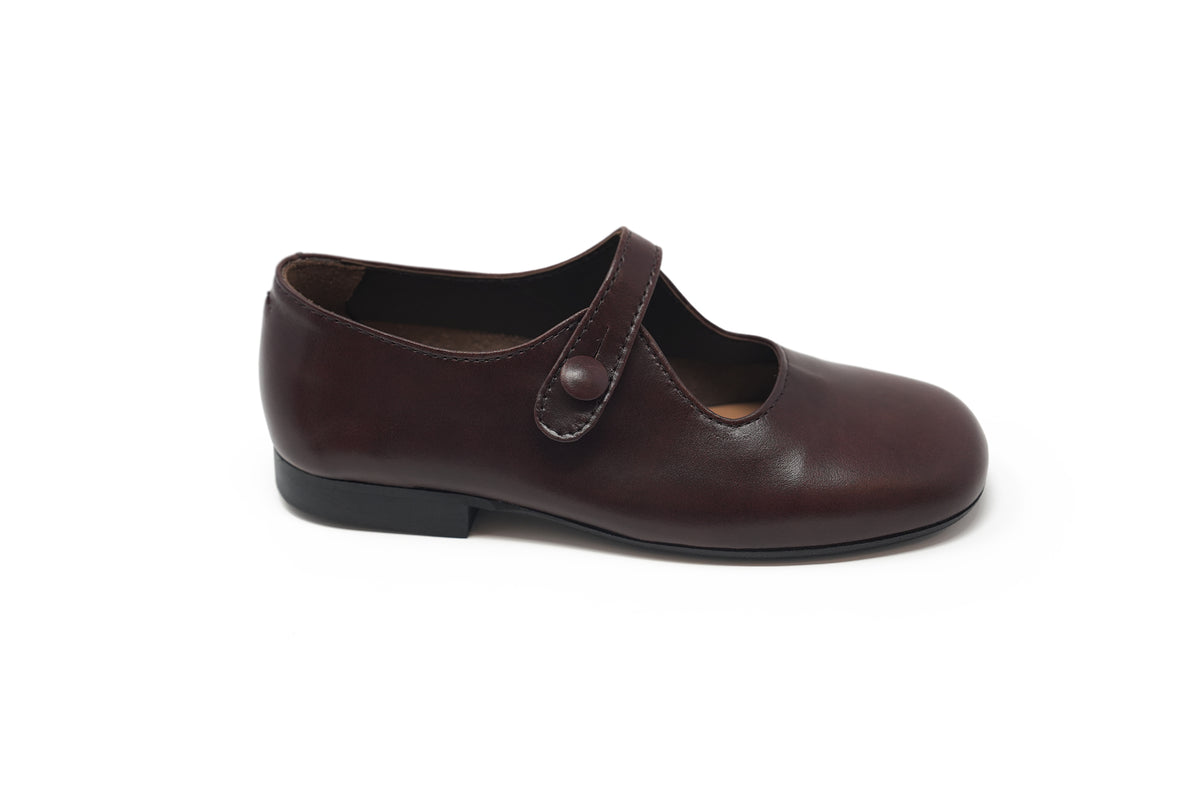 Papanatas Deep Maroon Button Mary Jane
