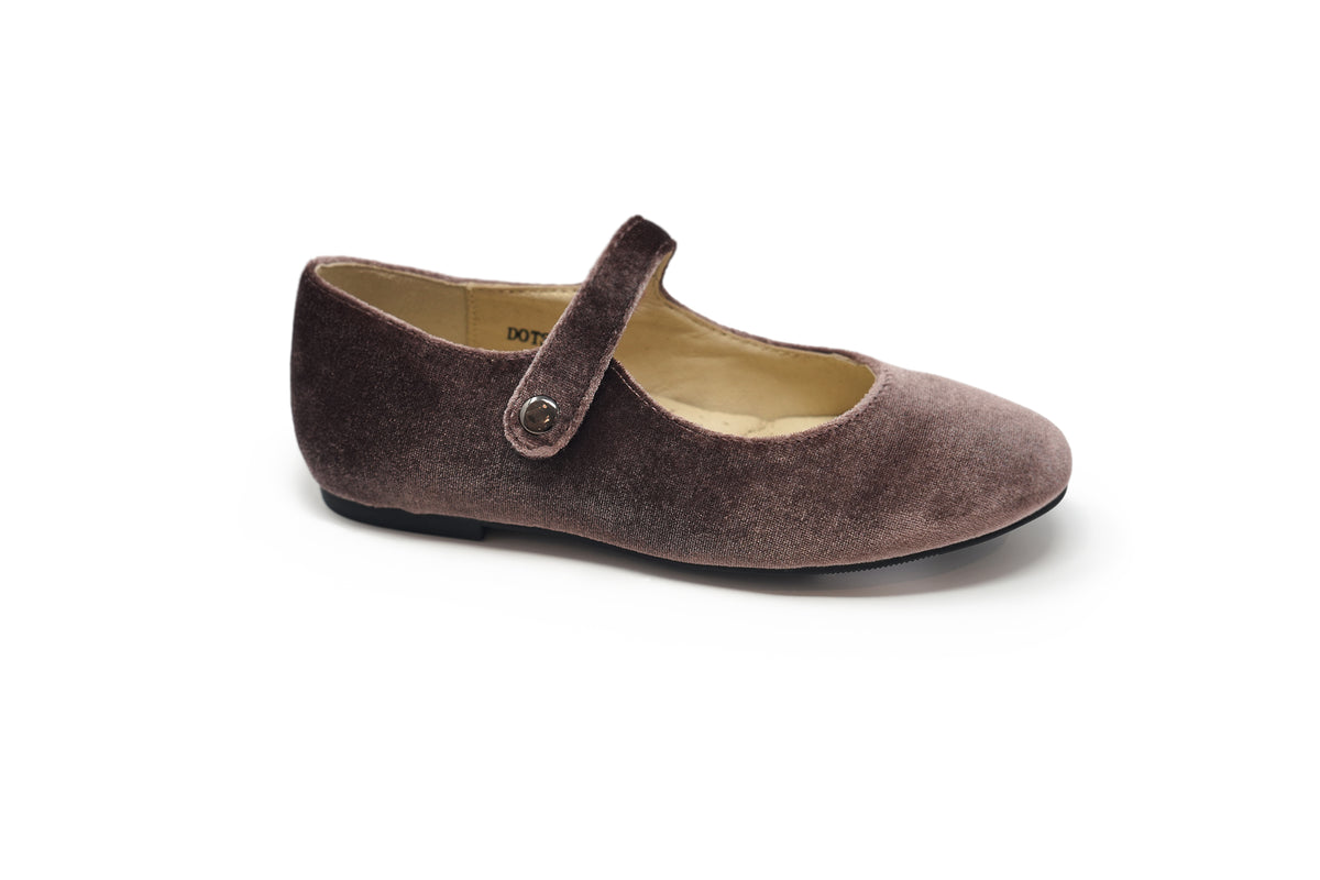 Boutacelli Mauve Rose Velvet Dots Mary Jane