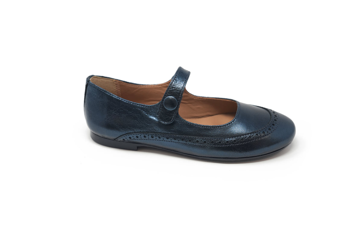 Papanatas Navy Metallic Dots Mary Jane
