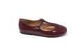 Papanatas Burgundy Patent Heart T-Strap