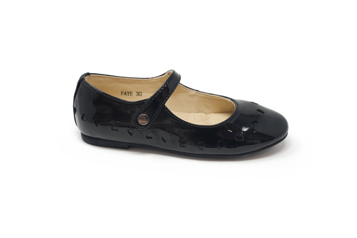 Boutaccelli Black Patent Heart Faye Mary Jane