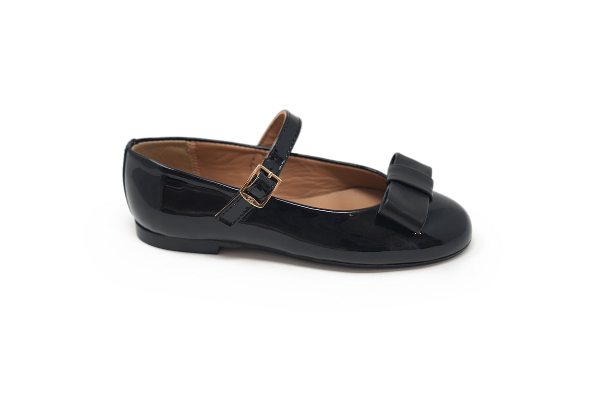 Papanatas Black Patent Bow Mary Jane