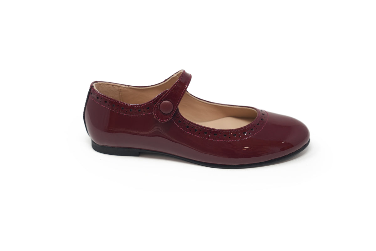 Lauve Burgundy Red Heart Lisa Mary Jane