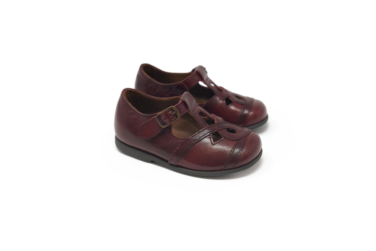 Pepe Burgundy Buckle Baby Shoe