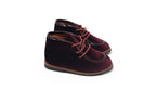 Uniq Dark Bordo Velvet Laced Baby Shoe