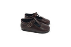 Blublonc Brown Scalloped Baby T-Strap