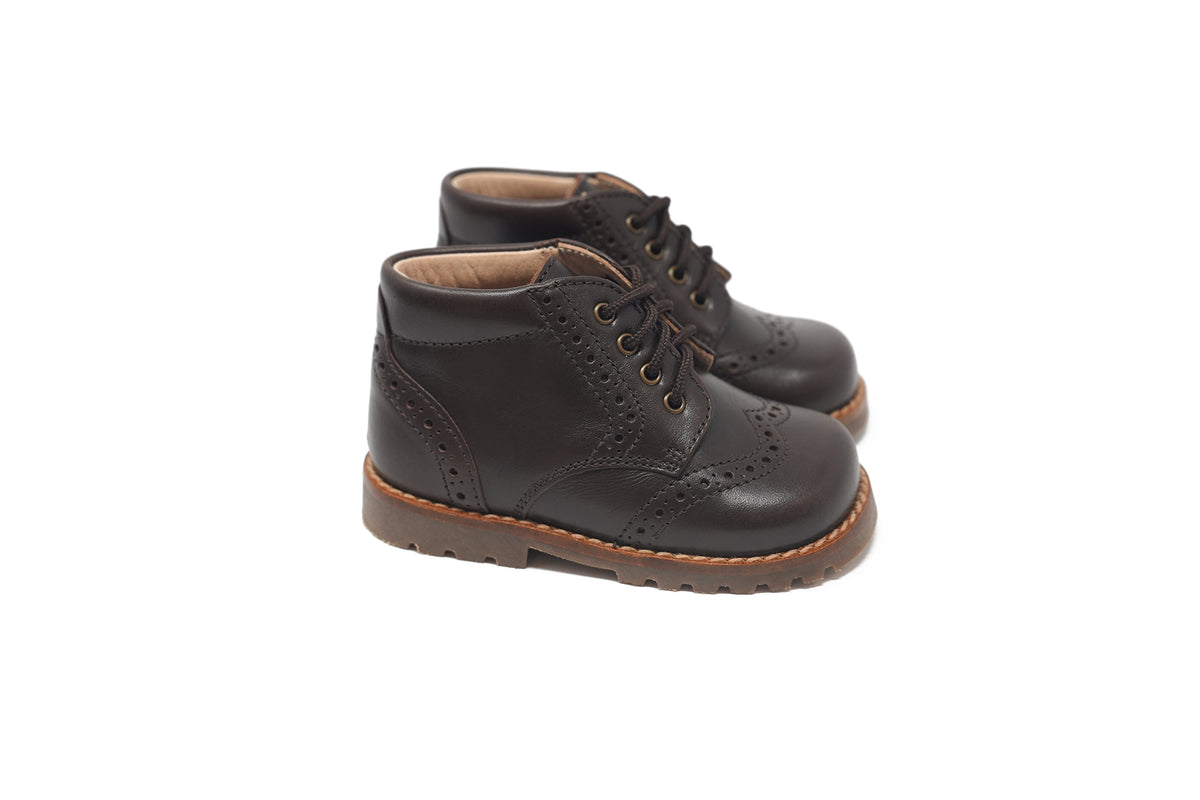 Beberlis Brown Lace Up Wingtip Baby Bootie