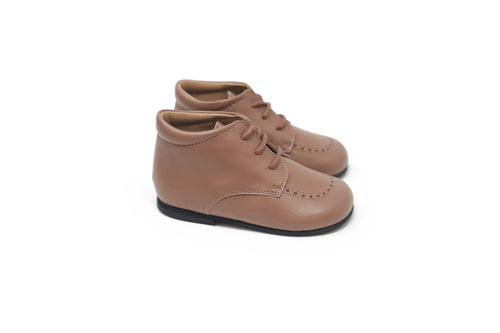 Jolee Taupe Pebbled Hearts Baby Shoe