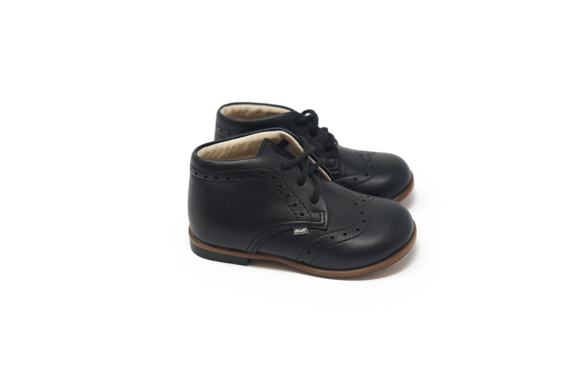 Emel Black Wingtip Baby Bootie