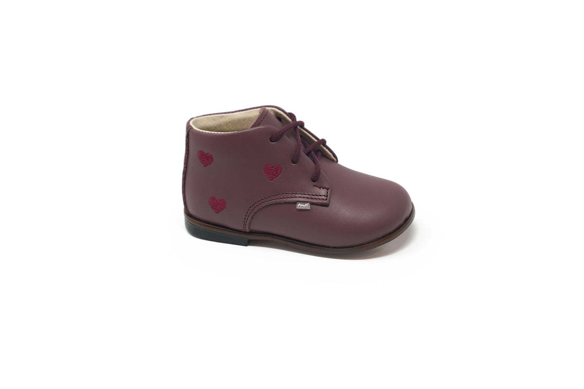 Emel Plum Heart Baby Bootie