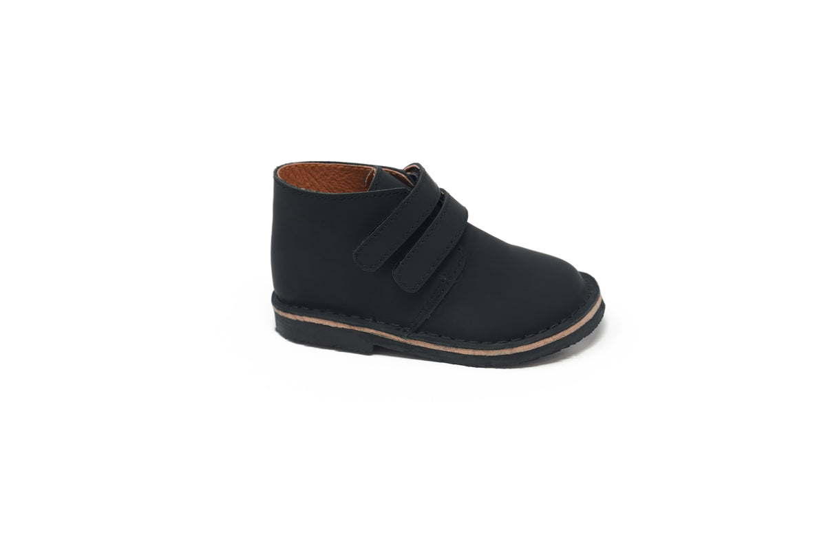 Uniq Black Gum Leather Baby Bootie
