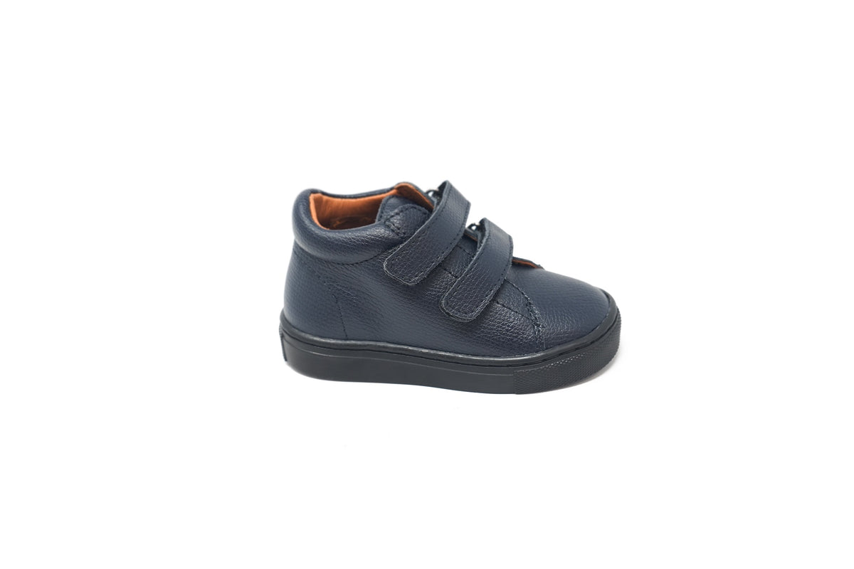 Atlanta Navy Pebbled Velcro Baby Sneaker