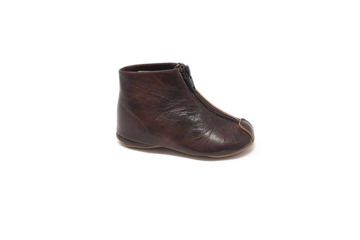Pepe Brown Zipper Bootie